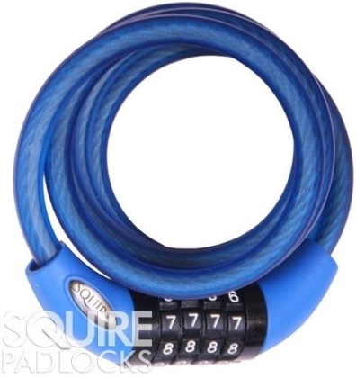 Замок тросовый кодовый Squire Cable lock 216, синий Blue