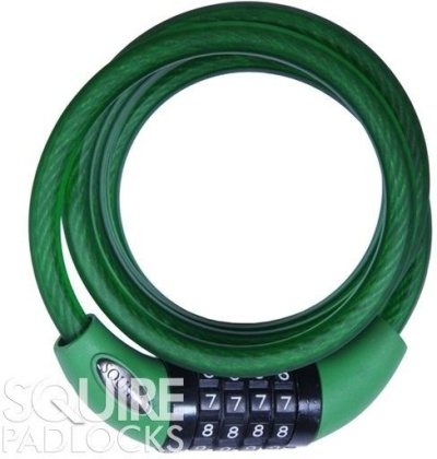 Замок тросовый кодовый Squire Cable lock 216, зелёный Green