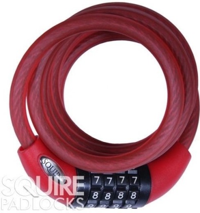 Замок тросовый кодовый Squire Cable lock 216, красный Red