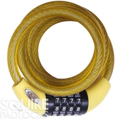 Замок тросовый кодовый Squire Cable lock 216, жёлтый Yellow