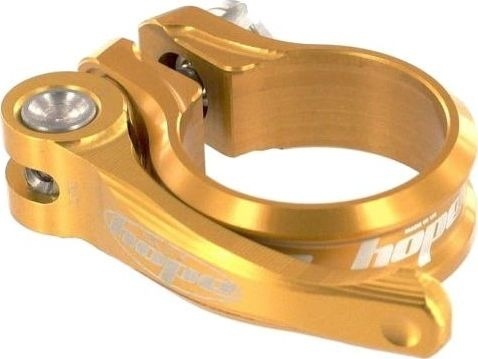 Хомут для подседельного штыря Hope Seat Clamp QR, диаметр 34.9 мм, золотистый Gold