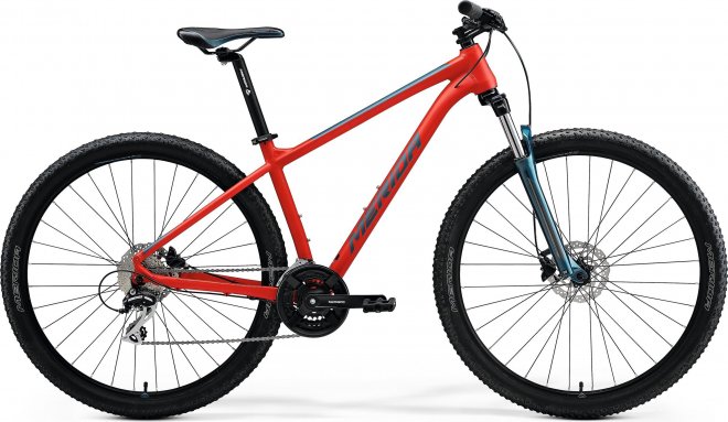 Велосипед Merida Big.Nine 20 (2021) Matte Race Red/Teal Blue
