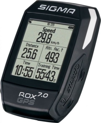 Велокомпьютер беспроводной с пульсометром Sigma Sport Rox 7.0 GPS, чёрный Black