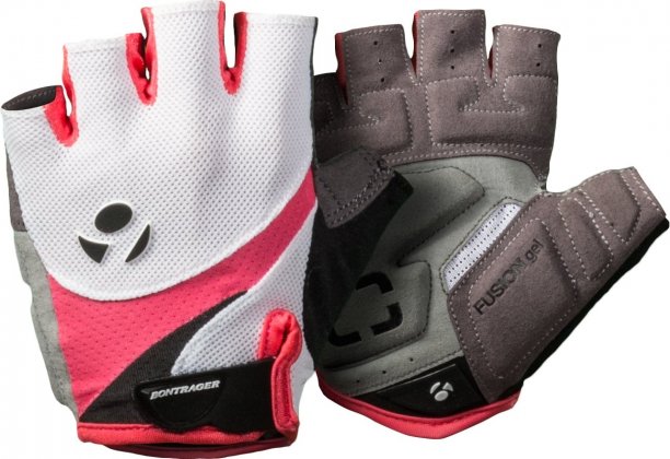 Перчатки женские с короткими пальцами Bontrager Solstice Women’s Gel Cycling Gloves, бело-розовые White/Silver