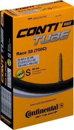 Камера Continental Tube Race 28, 700x18-25C, 27x3/4-1.00, ниппель Presta 60 мм