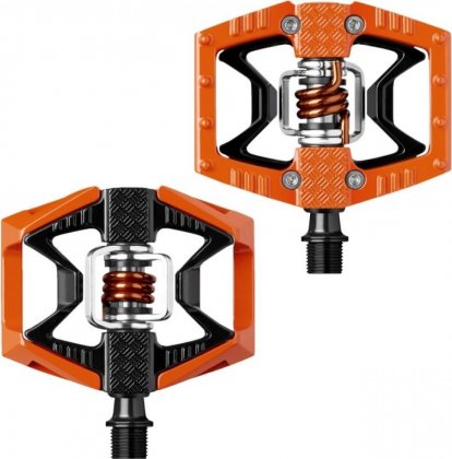 Педали контактные Crankbrothers Double Shot, оранжево-чёрные Orange/Black