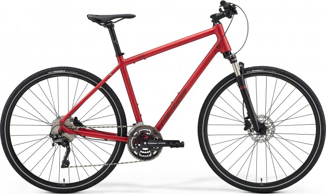 Велосипед Merida Crossway 500 (2021) Matte Burgundy Red/Dark Red