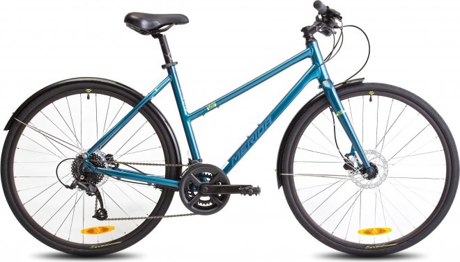 Велосипед Merida Crossway Urban L 50 (2023) Teal Blue/Silver/Blue/Lime