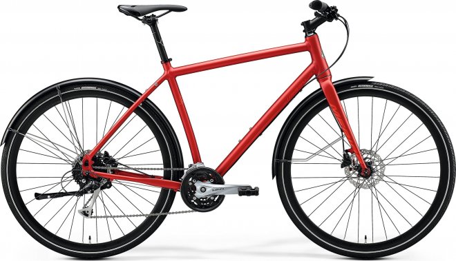 Велосипед Merida Crossway Urban 100 (2020) Matte X'Mas Red/Light Red