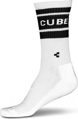 Носки Cube Socks After Race High Cut, белые White/Black