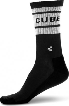 Носки Cube Socks After Race High Cut, чёрные Black/White
