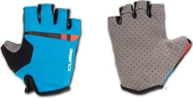 Перчатки с короткими пальцами Cube Gloves Performance Short Finger, сине-чёрно-серые Team Line