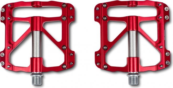 Педали-платформы Cube RFR Pedals Flat SLT, красные Red/Grey