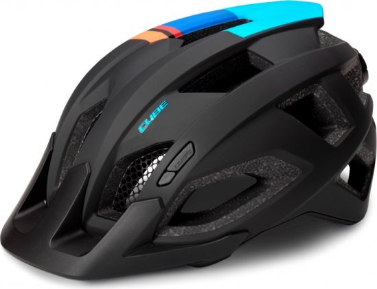Шлем Cube Helmet Pathos, чёрный c голубыми и синими элементами Team Line