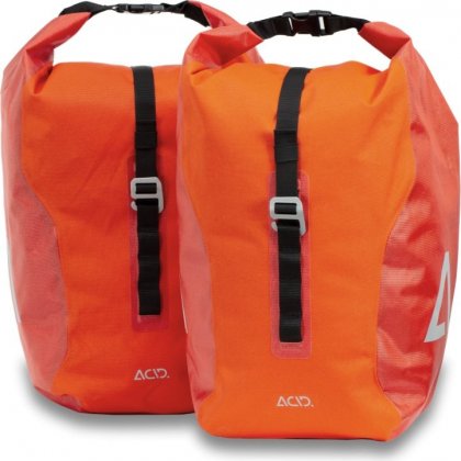 Сумки на багажник Cube Acid Panniers Travlr 20/2, красно-оранжевые Flame/Black