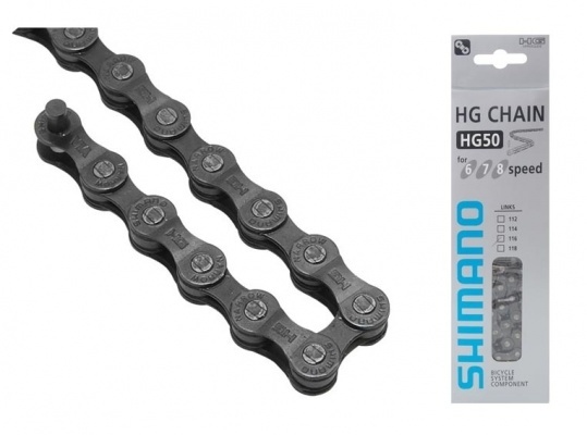 Цепь Shimano Acera CN-HG50, 6/7/8 скоростей, 114 звеньев