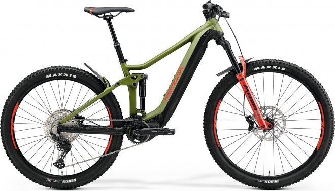Велосипед Merida eOne-Forty 500 (2021) Matte Green/Black/Red