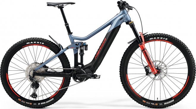 Велосипед Merida eOne-Sixty 700 (2021) Matte Steel Blue/Black/Red