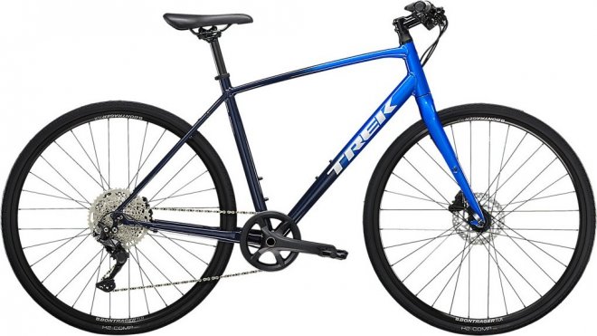 Велосипед Trek FX 3 Disc (2022) Alpine Blue to Deep Dark Blue Fade