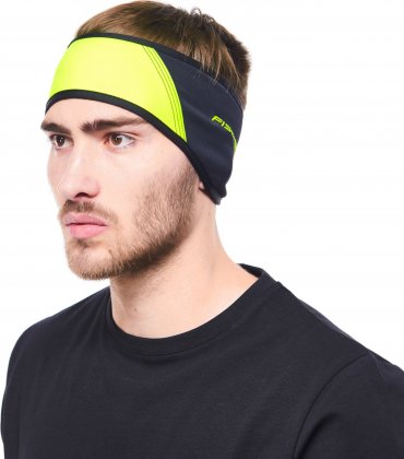 Бандана Fischer Headband - Windshell, чёрно-жёлтая Black/Neon Yellow