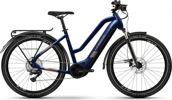Велосипед Haibike Trekking 7 Mid (2022) Glossy Blue/Metallic Sand