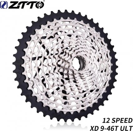 Кассета ZTTO Ultimate MTB ULT XD Cassette 9-46T, 12 скоростей Black/Silver