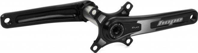 Система с интегрированным валом без звёзд Hope Crankset SIngle Spider, длина шатунов 175 мм, чёрная Black