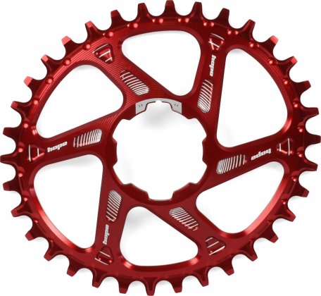 Звезда передняя Hope Oval Spiderless Chainring 34T, красная Red