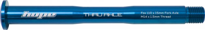 Ось передняя Hope Thru Axle Front Fox, синяя Blue
