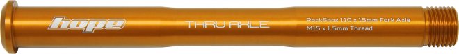 Ось передняя Hope Thru Axle Front Rockshox, оранжевая Orange