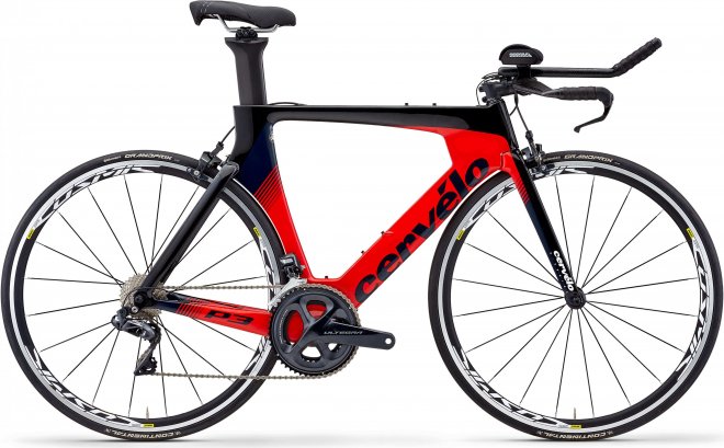 Велосипед Cervelo P3 Ultegra Di2 (2020) Black/Red/Navy