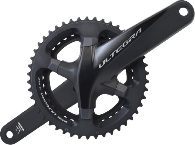 Система с интегрированным валом Shimano Ultegra FC-R8000, длина шатунов 175 мм, набор звёзд 46-36T