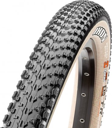 Покрышка Maxxis Ikon 27.5x2.20, Dual, чёрная с бежевыми боками Tanwall