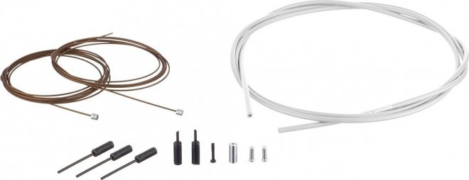 Комплект троса и рубашки для переключателя Shimano Dura-Ace Road Shifting Cable Set Polymer, белый White