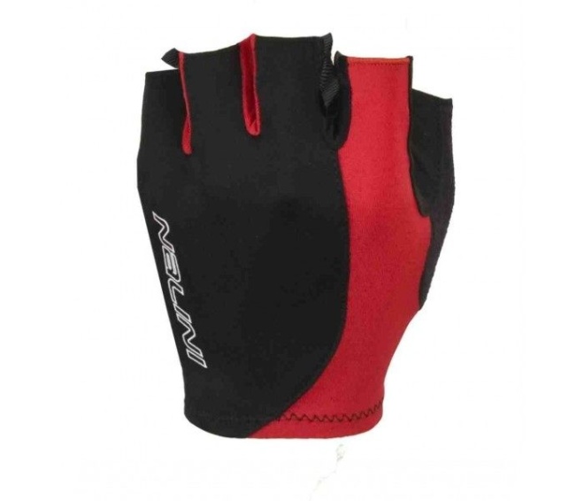 Перчатки с короткими пальцами Nalini Logo Gloves, чёрно-красные