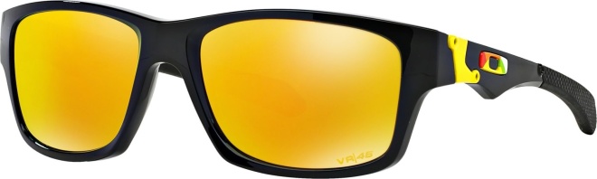 Очки спортивные Oakley Jupiter Squared Valentino Rossi Signature Series, Polished Black Fire Iridium, чёрные с жёлтыми линзами