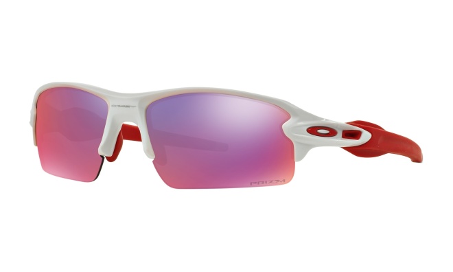 Очки спортивные Oakley Flak 2.0, бело-красные Polished White/Prizm Road