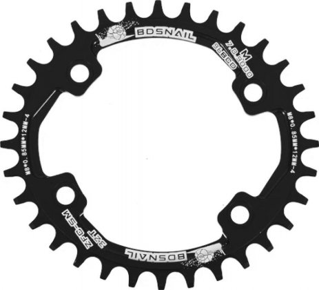 Звезда передняя Snail Bike Chainring Oval 96BCD MTB Chainwheel 30T, чёрная Black