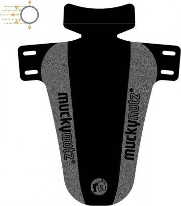 Крыло-щиток переднее Mucky Nutz Mini Face Fender, чёрное светоотражающее Reflective