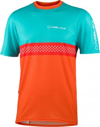 Веломайка с короткими рукавами Nalini MTB Shirt, бирюзово-оранжевая 4150