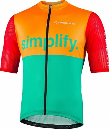 Джерси с короткими рукавами Nalini New Classica Jersey, бирюзово-оранжево-красное 4100