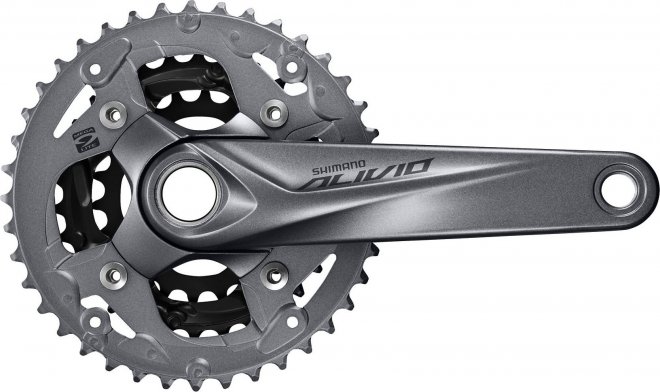 Система с интегрированным валом Shimano Alivio FC-M4050, длина шатунов 175 мм, без каретки, без защиты, без упаковки