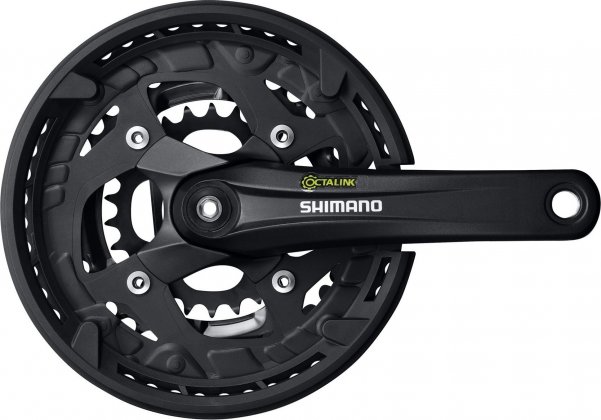 Система под Octalink Shimano Alivio FC-T4010, длина шатунов 175 мм, набор звёзд 44-32-22T, с защитой цепи, чёрная Black