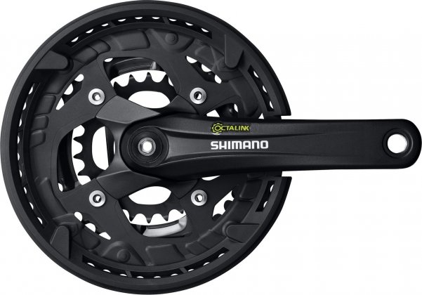 Система под Octalink Shimano Alivio FC-T4010, длина шатунов 175 мм, набор звёзд 48-36-26T, с защитой цепи, чёрная Black