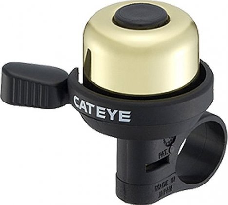 Звонок CatEye Wind Bell Brass PB-1000P, чёрно-золотистый Gold
