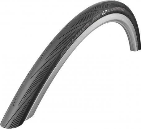 Покрышка Schwalbe Lugano 700x23C (23-622), Wired, Silica, Active, чёрная Black