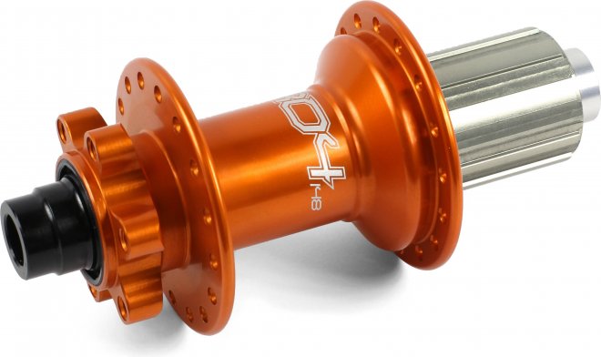 Втулка задняя Hope Pro 4 Rear Disc Hub Steel, 32 отверстия под спицы, под ось 12 мм, ширина 148 мм, оранжевая Orange