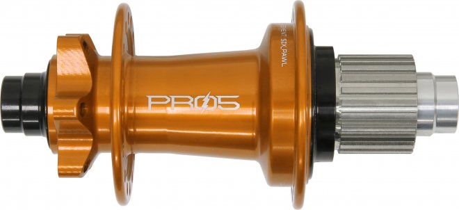 Втулка задняя Hope Pro 5 Rear Disc Hub, 32 отверстия под спицы, под ось 12 мм, ширина 148 мм, под кассету Shimano MicroSpline, для E-Bike, оранжевая Orange