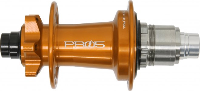 Втулка задняя Hope Pro 5 Rear Disc Hub, 32 отверстия под спицы, под ось 12 мм, ширина 148 мм, под кассету SRAM XD, для E-Bike, оранжевая Orange