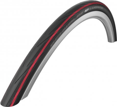 Покрышка Schwalbe Lugano 700x23C (23-622), Wired, Silica, Active, с красной полосой Red